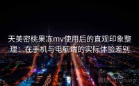 天美密桃果冻mv使用后的直观印象整理：在手机与电脑端的实际体验差别