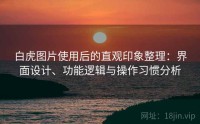 白虎图片使用后的直观印象整理：界面设计、功能逻辑与操作习惯分析
