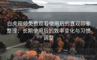 白虎视频免费观看使用后的直观印象整理：长期使用后的效率变化与习惯调整