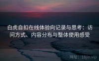 白虎自扣在线体验向记录与思考：访问方式、内容分布与整体使用感受