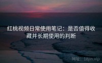 红桃视频日常使用笔记：是否值得收藏并长期使用的判断