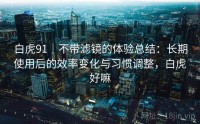 白虎91｜不带滤镜的体验总结：长期使用后的效率变化与习惯调整，白虎好嘛