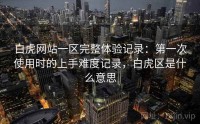 白虎网站一区完整体验记录：第一次使用时的上手难度记录，白虎区是什么意思
