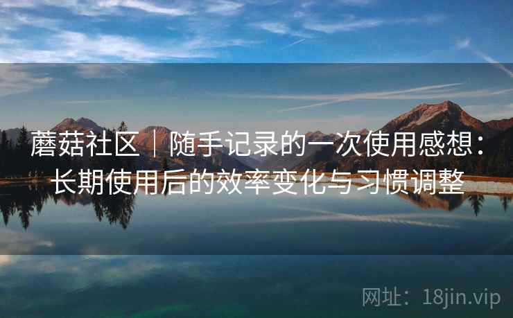 蘑菇社区｜随手记录的一次使用感想：长期使用后的效率变化与习惯调整