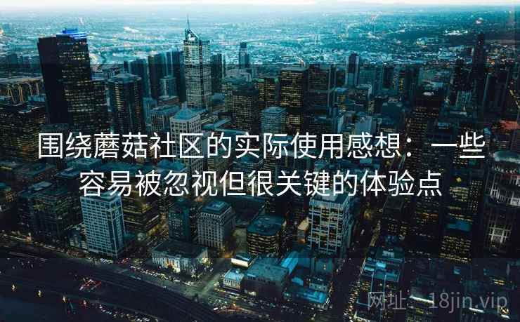围绕蘑菇社区的实际使用感想:一些容易被忽视但很关键的体验点 围绕蘑菇社区的实际使用感想:一些容易被忽视但很关键的体验点